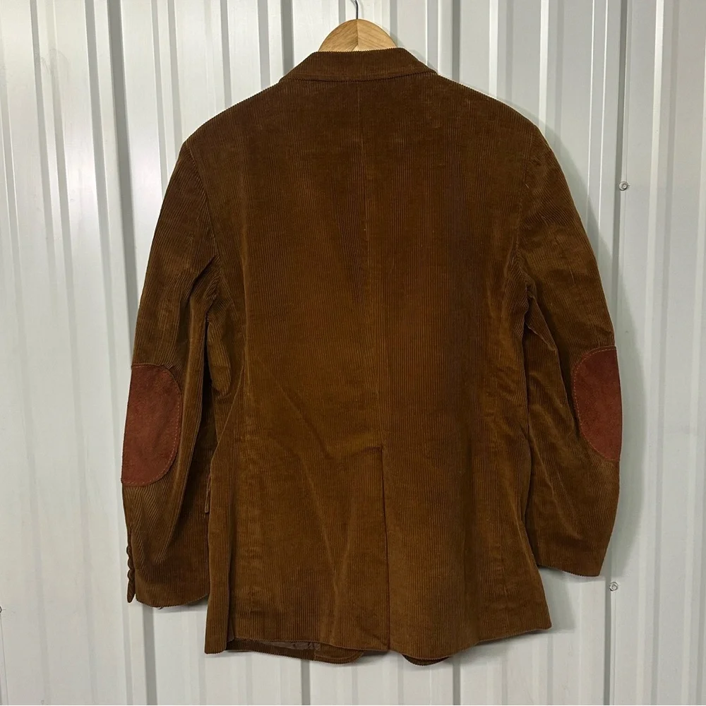Vintage Brown Corduroy Blazer Mens Retro Sport Coat Dark Academia Preppy